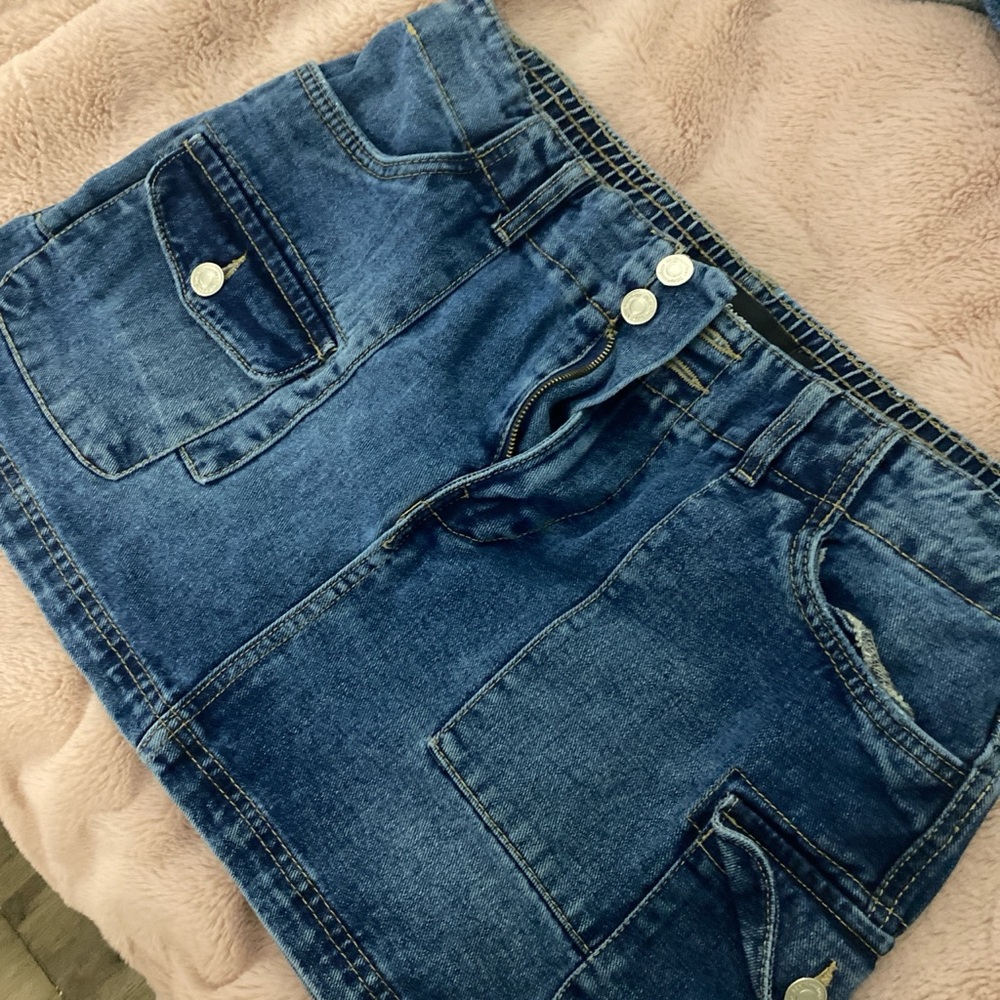 Charlotte Russe Blue Denim Mini Skirt